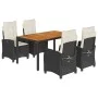 5-teiliges Gartenmöbel-Set mit schwarzen synthetischen Rattankissen von , Gartensets - Ref: Foro24-3212656, Preis: 659,24 €, ...