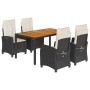 5-teiliges Gartenmöbel-Set mit schwarzen synthetischen Rattankissen von , Gartensets - Ref: Foro24-3212656, Preis: 589,83 €, ...
