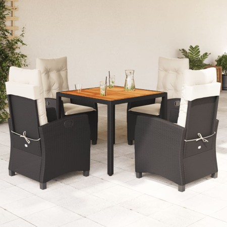 5-teiliges Gartenmöbel-Set mit schwarzen synthetischen Rattankissen von , Gartensets - Ref: Foro24-3212654, Preis: 554,99 €, ...