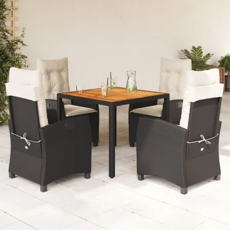 Set de muebles jardín 5 pzas con cojines ratán sintético negro de , Conjuntos de jardín - Ref: Foro24-3212654, Precio: 619,64...