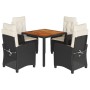 5-teiliges Gartenmöbel-Set mit schwarzen synthetischen Rattankissen von , Gartensets - Ref: Foro24-3212654, Preis: 554,99 €, ...
