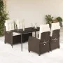 Set comedor de jardín 5 piezas y cojines ratán sintético marrón de , Conjuntos de jardín - Ref: Foro24-3212766, Precio: 667,9...