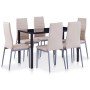 Cappuccino 7-teiliges Esstisch- und Stuhlset von vidaXL, Möbelsets für Küchen und Esszimmer - Ref: Foro24-281702, Preis: 279,...