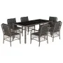 Set comedor jardín 7 pzas y cojines ratán sintético gris de , Conjuntos de jardín - Ref: Foro24-3212034, Precio: 734,86 €, De...