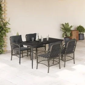 5-piece garden dining set with gray synthetic rattan cushions by , Garden sets - Ref: Foro24-3212127, Price: 515,30 €, Discou...