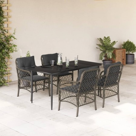 5-piece garden dining set with gray synthetic rattan cushions by , Garden sets - Ref: Foro24-3212127, Price: 498,94 €, Discou...