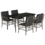 5-piece garden dining set with gray synthetic rattan cushions by , Garden sets - Ref: Foro24-3212127, Price: 498,94 €, Discou...