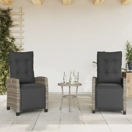 Garden recliners with footrest 2 pcs gray PE rattan by , Garden chairs - Ref: Foro24-365243, Price: 301,77 €, Discount: %