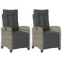 Garden recliners with footrest 2 pcs gray PE rattan by , Garden chairs - Ref: Foro24-365243, Price: 301,77 €, Discount: %