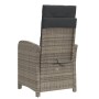 Sillones reclinables jardín con reposapiés 2 uds ratán PE gris