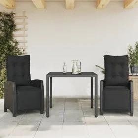 3-piece garden dining set with black synthetic rattan cushions by , Garden sets - Ref: Foro24-3212888, Price: 410,42 €, Disco...