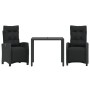 3-piece garden dining set with black synthetic rattan cushions by , Garden sets - Ref: Foro24-3212888, Price: 363,67 €, Disco...
