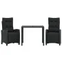 3-piece garden dining set with black synthetic rattan cushions by , Garden sets - Ref: Foro24-3212888, Price: 409,48 €, Disco...