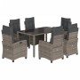 Garten-Essgruppe 7-teilig und graue synthetische Rattankissen von , Gartensets - Ref: Foro24-3212897, Preis: 920,59 €, Rabatt: %