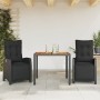 3-piece garden dining set with black synthetic rattan cushions by , Garden sets - Ref: Foro24-3212906, Price: 387,32 €, Disco...