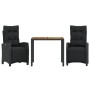 3-piece garden dining set with black synthetic rattan cushions by , Garden sets - Ref: Foro24-3212906, Price: 387,32 €, Disco...