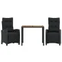 Set comedor de jardín 3 pzas con cojines ratán sintético negro de , Conjuntos de jardín - Ref: Foro24-3212906, Precio: 461,43...