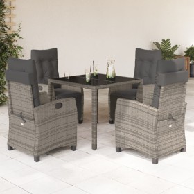 5-piece garden dining set with gray synthetic rattan cushions by , Garden sets - Ref: Foro24-3212895, Price: 610,15 €, Discou...