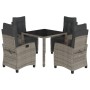 Set comedor de jardín 5 piezas con cojines ratán sintético gris de , Conjuntos de jardín - Ref: Foro24-3212895, Precio: 610,1...