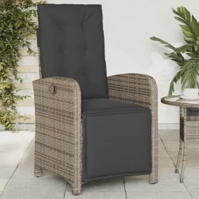 Gartenliege mit Fußstütze aus grauem synthetischem Rattan von , Gartenstühle - Ref: Foro24-365187, Preis: 137,67 €, Rabatt: %