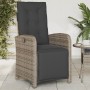 Garden recliner with footrest in gray synthetic rattan by , Garden chairs - Ref: Foro24-365187, Price: 120,14 €, Discount: %
