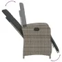 Garden recliner with footrest in gray synthetic rattan by , Garden chairs - Ref: Foro24-365187, Price: 137,67 €, Discount: %
