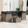 7-piece garden sofa set with gray PE rattan cushions by , Garden sets - Ref: Foro24-3249109, Price: 443,42 €, Discount: %