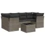 7-piece garden sofa set with gray PE rattan cushions by , Garden sets - Ref: Foro24-3249109, Price: 437,22 €, Discount: %