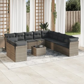 Set de sofás de jardín 12 pzas con cojines ratán sintético gris de , Conjuntos de jardín - Ref: Foro24-3249729, Precio: 775,9...