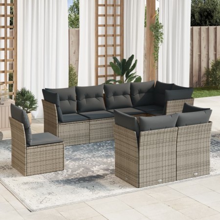 8-teiliges Gartensofa-Set und graue synthetische Rattankissen von , Gartensets - Ref: Foro24-3249769, Preis: 536,57 €, Rabatt: %