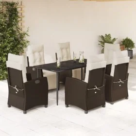 7-piece garden dining set with brown synthetic rattan cushions by , Garden sets - Ref: Foro24-3212978, Price: 968,56 €, Disco...
