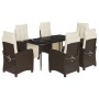 7-piece garden dining set with brown synthetic rattan cushions by , Garden sets - Ref: Foro24-3212978, Price: 943,97 €, Disco...