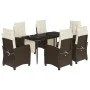 7-piece garden dining set with brown synthetic rattan cushions by , Garden sets - Ref: Foro24-3212978, Price: 968,56 €, Disco...