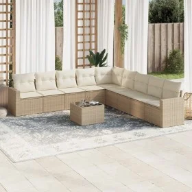 Garden sofa set with beige cushions 10 pieces synthetic rattan by , Modular outdoor sofas - Ref: Foro24-3251435, Price: 657,3...