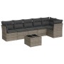 7-piece garden sofa set with gray PE rattan cushions by , Garden sets - Ref: Foro24-3249509, Price: 436,62 €, Discount: %