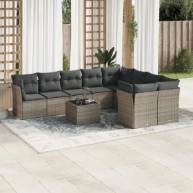 10-teilige Gartensofagarnitur mit grauen synthetischen Rattankissen von , Gartensets - Ref: Foro24-3250019, Preis: 600,98 €, ...