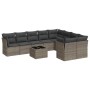 10-teilige Gartensofagarnitur mit grauen synthetischen Rattankissen von , Gartensets - Ref: Foro24-3250019, Preis: 628,84 €, ...