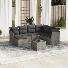 8-piece garden sofa set and gray synthetic rattan cushions by , Garden sets - Ref: Foro24-3249839, Price: 468,31 €, Discount: %