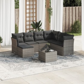 Set de sofás de jardín 8 pzas y cojines ratán sintético gris de , Conjuntos de jardín - Ref: Foro24-3249839, Precio: 482,38 €...