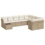 Juego de sofás jardín con cojines beige 10 pzas ratán sintético de , Conjuntos de jardín - Ref: Foro24-3250027, Precio: 667,5...