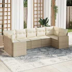 7-piece garden sofa set and beige synthetic rattan cushions by , Modular outdoor sofas - Ref: Foro24-3251725, Price: 491,99 €...