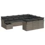 11-teilige Gartensofagarnitur und graue synthetische Rattankissen von , Gartensets - Ref: Foro24-3250099, Preis: 652,63 €, Ra...
