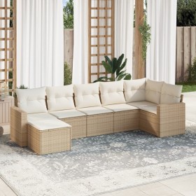 7-piece garden sofa set and beige synthetic rattan cushions by , Modular outdoor sofas - Ref: Foro24-3251615, Price: 488,38 €...