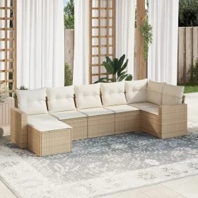 7-piece garden sofa set and beige synthetic rattan cushions by , Modular outdoor sofas - Ref: Foro24-3251615, Price: 488,44 €...
