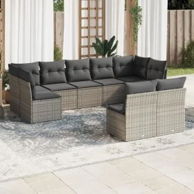 9-piece garden furniture set and gray synthetic rattan cushions by , Garden sets - Ref: Foro24-3249989, Price: 549,34 €, Disc...