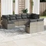 9-piece garden furniture set and gray synthetic rattan cushions by , Garden sets - Ref: Foro24-3249989, Price: 549,21 €, Disc...