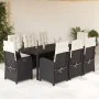 Set de comedor de jardín 9 pzas y cojines ratán sintético negro de , Conjuntos de jardín - Ref: Foro24-3212202, Precio: 1,00 ...