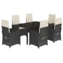7-piece garden dining set and black synthetic rattan cushions by , Garden sets - Ref: Foro24-3212199, Price: 883,07 €, Discou...