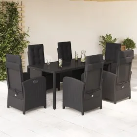 7-piece garden dining set and black synthetic rattan cushions by , Garden sets - Ref: Foro24-3212209, Price: 924,74 €, Discou...