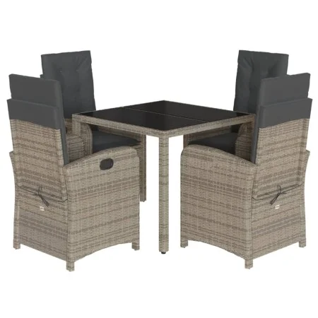 5-piece garden dining set with gray synthetic rattan cushions by , Garden sets - Ref: Foro24-3212214, Price: 589,06 €, Discou...